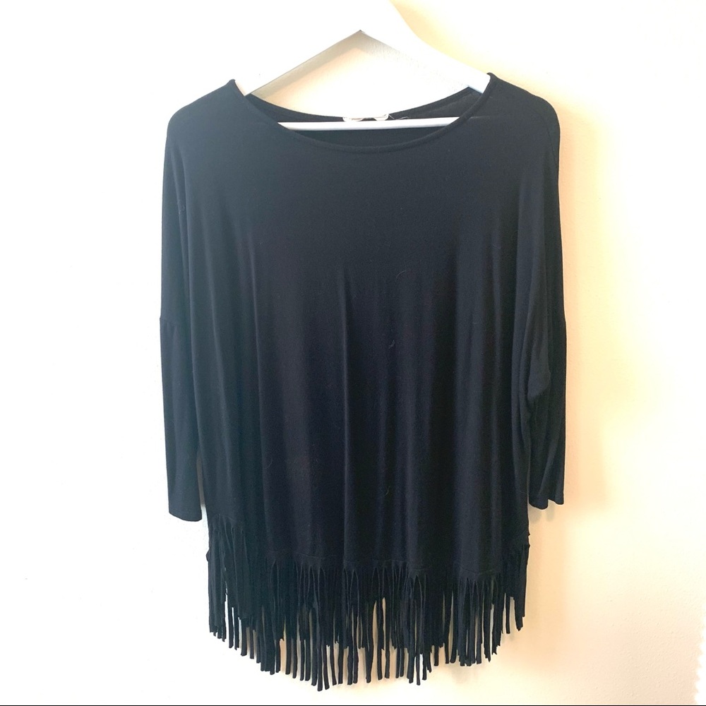 UGE black fringe tunic T056